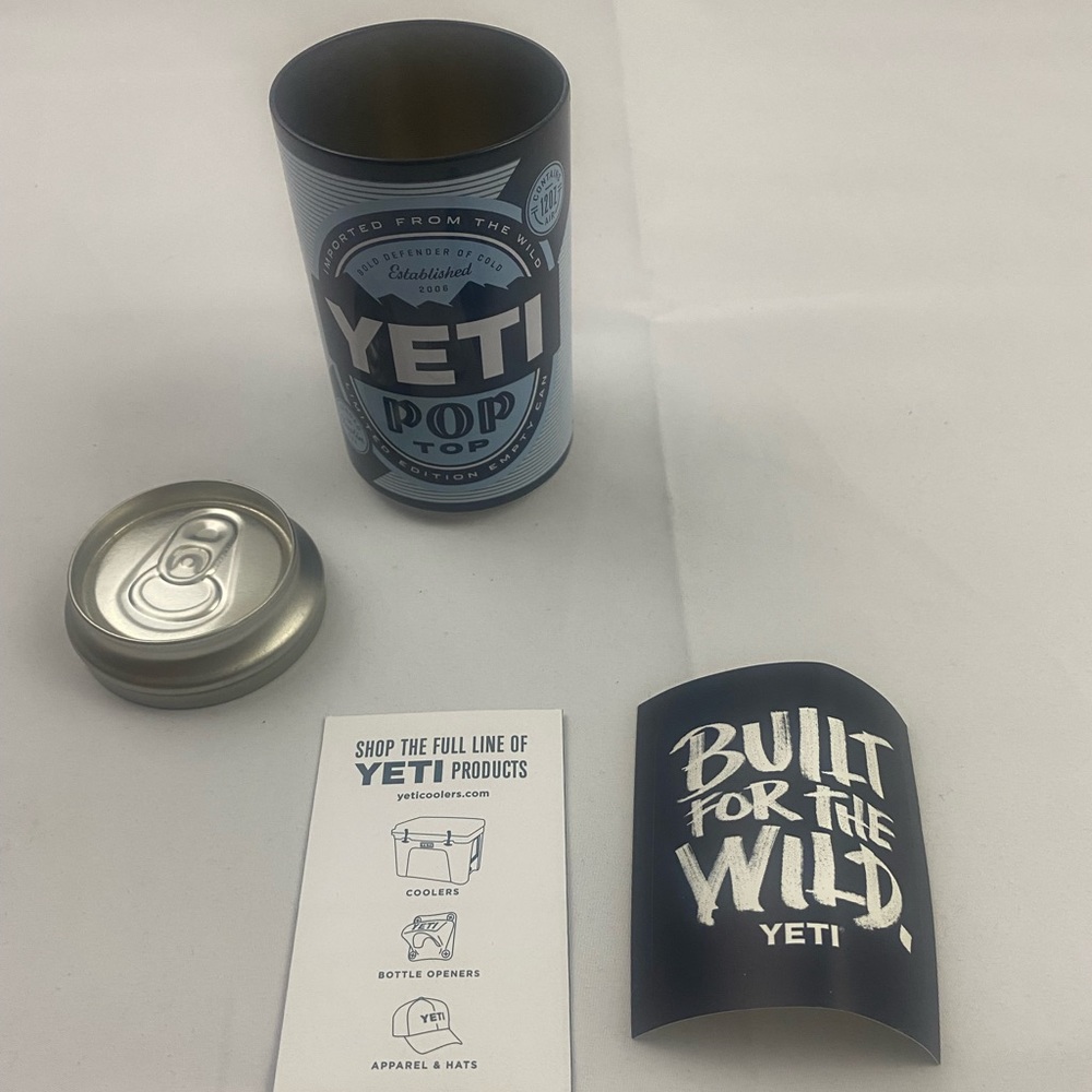 Blue 12 oz. Yeti Pop Top Travel Beach Pool Safe Secret Stash w/ Mountain Design